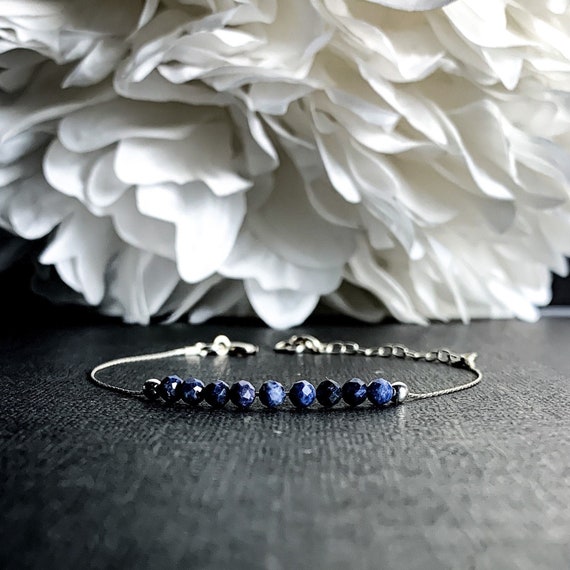 Delicate Sapphire Bracelet Or Anklet Gift For Best Friend, September Birthstone Womens Bracelet Jewelry, Healing Crystal Bracelet For Women
