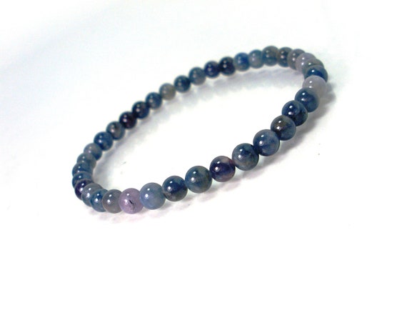 Genuine Multishade Blue Sapphire Bracelet 5mm, Natural Gemstone Bracelet, Women Men Sapphire Beaded Bracelet, Gift For Her Him + Gift Bag