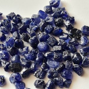 Shop Sapphire Chip & Nugget Beads! 8-12mm Blue Sapphire Rough, Un Drilled Glass Filled Raw Sapphire Natural Gem Stones, Loose Raw Blue Sapphire (5Pcs To 10Pcs Option) – PDG335 | Natural genuine chip Sapphire beads for beading and jewelry making.  #jewelry #beads #beadedjewelry #diyjewelry #jewelrymaking #beadstore #beading #affiliate #ad