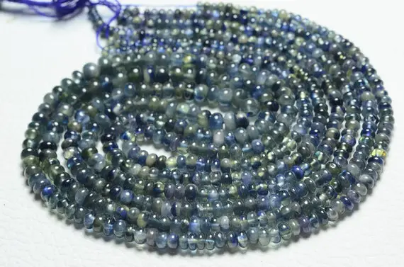 14 Inches Strand Natural Sapphire Rondelle Beads 2.5mm To 3.8mm Smooth Rondelles Gemstone Beads Blue Sapphire Plain Beads Strand  No5253