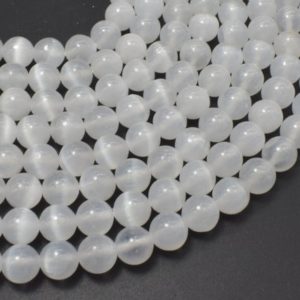 Shop Selenite Beads! AA Selenite, Gypsum, 8mm (8.3mm) Round Beads, 15 Inch, Full strand, Approx 47 beads, Hole 1mm, Cat's Eye Gemstone (462054005) | Natural genuine round Selenite beads for beading and jewelry making.  #jewelry #beads #beadedjewelry #diyjewelry #jewelrymaking #beadstore #beading #affiliate #ad
