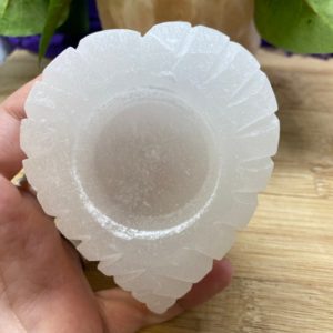 Shop Selenite Shapes! Heart Selenite crystal candle holder votive altar satin spar gypsum sphere stand | Natural genuine stones & crystals in various shapes & sizes. Buy raw cut, tumbled, or polished gemstones for making jewelry or crystal healing energy vibration raising reiki stones. #crystals #gemstones #crystalhealing #crystalsandgemstones #energyhealing #affiliate #ad