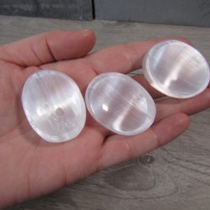 Shop Selenite Stones & Crystals! Selenite 1.5 inch Soothing Stone SL30 | Natural genuine stones & crystals in various shapes & sizes. Buy raw cut, tumbled, or polished gemstones for making jewelry or crystal healing energy vibration raising reiki stones. #crystals #gemstones #crystalhealing #crystalsandgemstones #energyhealing #affiliate #ad