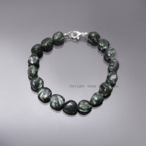 AAA++ Seraphinite beaded necklace-Green Smooth tumble Seraphinite gemstone jewelry-rare gemstone women jewelry-ornaments-best gifts for her | Natural genuine Seraphinite necklaces. Buy crystal jewelry, handmade handcrafted artisan jewelry for women.  Unique handmade gift ideas. #jewelry #beadednecklaces #beadedjewelry #gift #shopping #handmadejewelry #fashion #style #product #necklaces #affiliate #ad