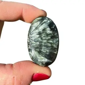 Shop Seraphinite Stones & Crystals! Seraphinite Palm Stone (~1.6") Grade AA Seraphinite Stone – Seraphinite Crystal – Heart Chakra Crystal – Seraphinite Worry Stone | Natural genuine stones & crystals in various shapes & sizes. Buy raw cut, tumbled, or polished gemstones for making jewelry or crystal healing energy vibration raising reiki stones. #crystals #gemstones #crystalhealing #crystalsandgemstones #energyhealing #affiliate #ad