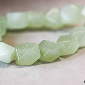 L/ New Jade 12x16mm Faceted Nugget Beads 16" Strand Natural Serpentine Gemstone Light Lime Jade Color Stone For Crafts For Jewelry Making | Natural genuine chip Serpentine beads for beading and jewelry making.  #jewelry #beads #beadedjewelry #diyjewelry #jewelrymaking #beadstore #beading #affiliate #ad