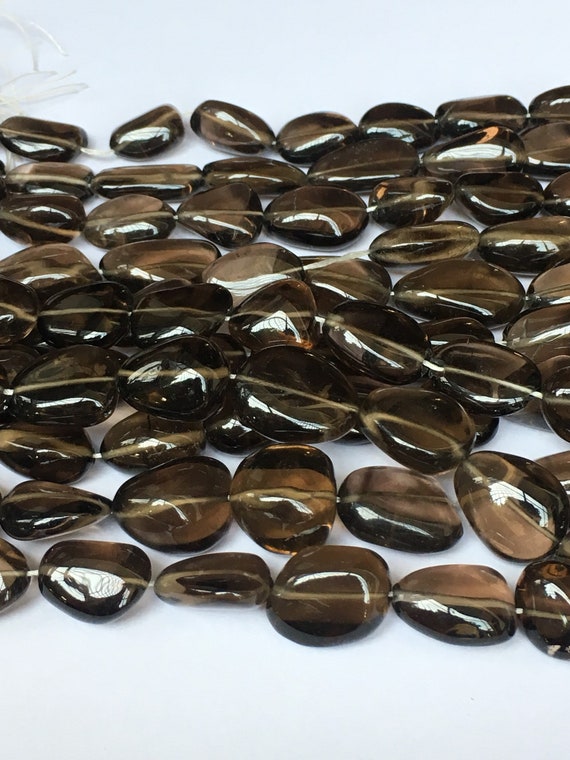 Independence Day Sale 14 Inch Natural Smokey Quartz Smooth Nuggets Beads,8 Mm Finest Quality Smokey Beads For Jewelry Making