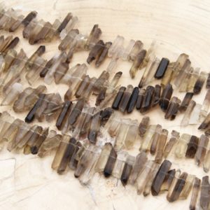 Smoky Quartz Crystals Beads,Raw Crystals Tower,Smoky Quartz Crown Beads,Obelisk Crystals Quartz Beads,Top Drilled High Quality Smoky Quartz. | Natural genuine chip Smoky Quartz beads for beading and jewelry making.  #jewelry #beads #beadedjewelry #diyjewelry #jewelrymaking #beadstore #beading #affiliate #ad