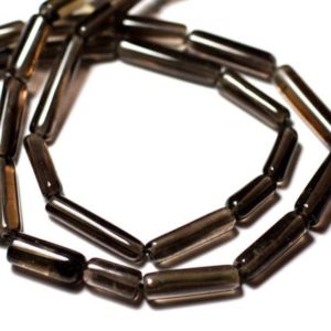 Shop Smoky Quartz Bead Shapes! 33cm env – stone beads – smoky Quartz 23pc wire Tubes 9-18mm – 8741140013278 | Natural genuine other-shape Smoky Quartz beads for beading and jewelry making.  #jewelry #beads #beadedjewelry #diyjewelry #jewelrymaking #beadstore #beading #affiliate #ad