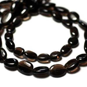 Shop Smoky Quartz Bead Shapes! Wire 34cm 27 – 38pc env – Olives oval 6-12mm – 8741140012745 smoky Quartz stone – beads | Natural genuine other-shape Smoky Quartz beads for beading and jewelry making.  #jewelry #beads #beadedjewelry #diyjewelry #jewelrymaking #beadstore #beading #affiliate #ad