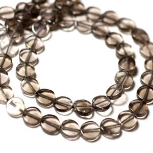 Shop Smoky Quartz Bead Shapes! Wire 36cm 53pc – stone beads – approx 6-7mm – 8741140012837 pucks smoky Quartz | Natural genuine other-shape Smoky Quartz beads for beading and jewelry making.  #jewelry #beads #beadedjewelry #diyjewelry #jewelrymaking #beadstore #beading #affiliate #ad