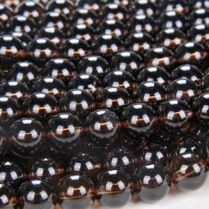 Shop Smoky Quartz Beads! Dark Smoky Quartz Gemstone Grade AAA Round 6MM 8MM 10MM Loose Beads (D84) | Natural genuine beads Smoky Quartz beads for beading and jewelry making.  #jewelry #beads #beadedjewelry #diyjewelry #jewelrymaking #beadstore #beading #affiliate #ad