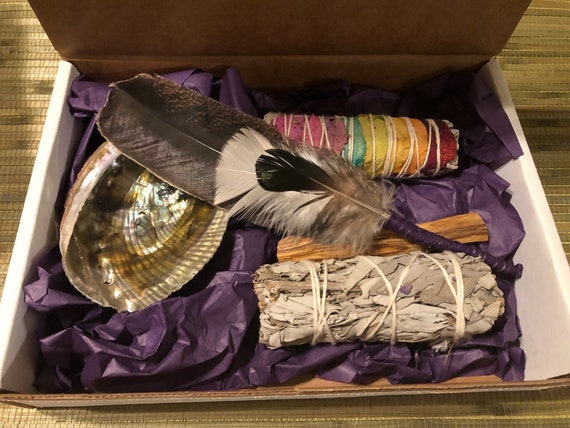 Smudge Kit With Beautiful Hand Crafted Smudge Fan *awesome Gift* Free Shipping