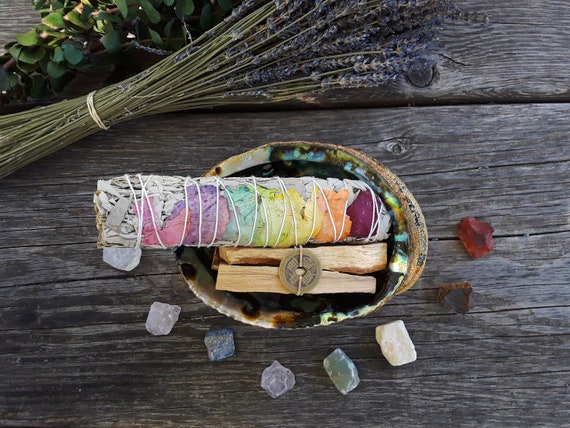 Smudge Kit | Seven Chakras Sage Bundle Gift Box Set | Smudging Sage Box | Sage Gift Box | Meditation Sage Set | Meditation Gift