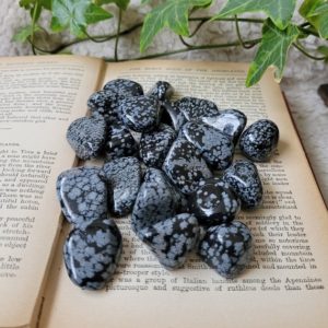Shop Tumbled Snowflake Obsidian Crystals & Pocket Stones! Snowflake Obsidian Tumble Stone 100% Genuine Crystal Therapy Stone | Natural genuine stones & crystals in various shapes & sizes. Buy raw cut, tumbled, or polished gemstones for making jewelry or crystal healing energy vibration raising reiki stones. #crystals #gemstones #crystalhealing #crystalsandgemstones #energyhealing #affiliate #ad