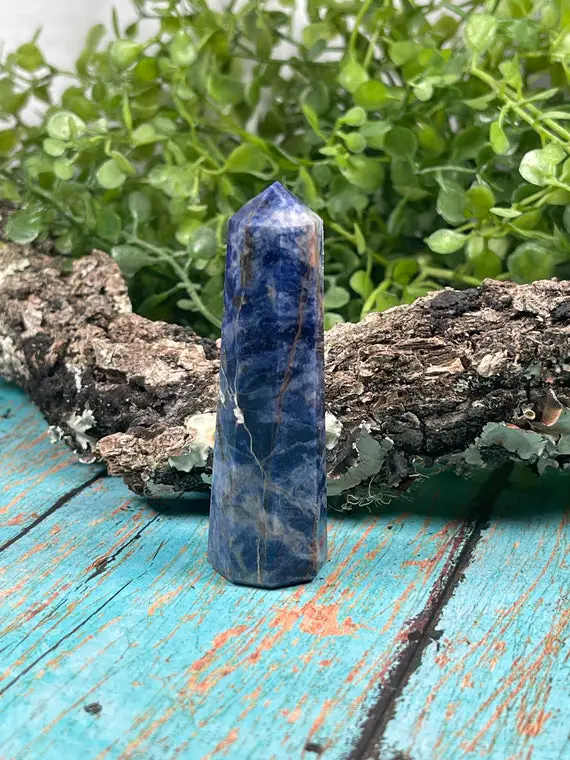 Sodalite Crystal Point - Reiki Charged - Powerful Energy - Crystal Generator - Speak Your Truth - Throat Chakra - Increase Metabolism #11
