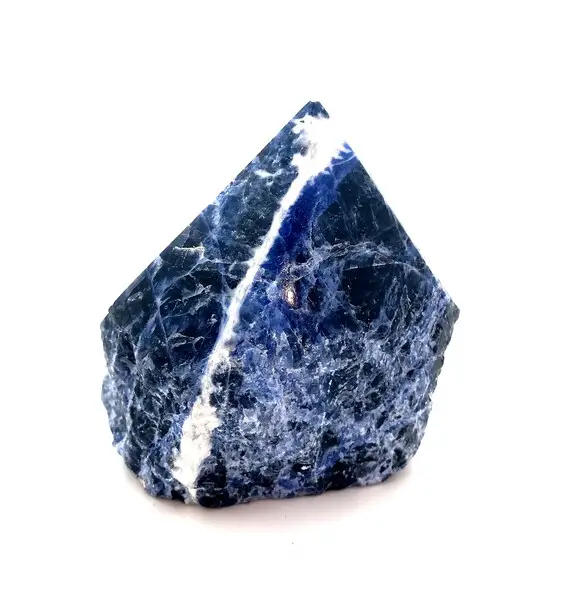 Raw Sodalite Point - Rough Sodalite - Healing Crystals & Stones - Blue Crystal Point - Top Polished Sodalite Crystal - Standing Stone Point