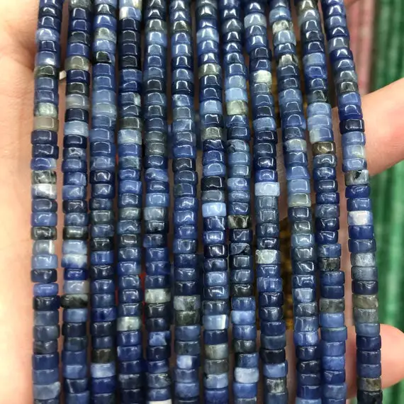 2x4mm Sodalite Stone Beads, Natural Gemstone Beads, Rondelle Semi Precious Stone Beads 15''