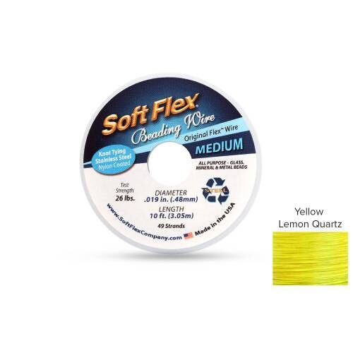 Soft Flex Beading Wire 49 Strand 0.019 Inch 10ft Length - 1spool Yellow Lemon  Quartz  Big Savings (4603)/1