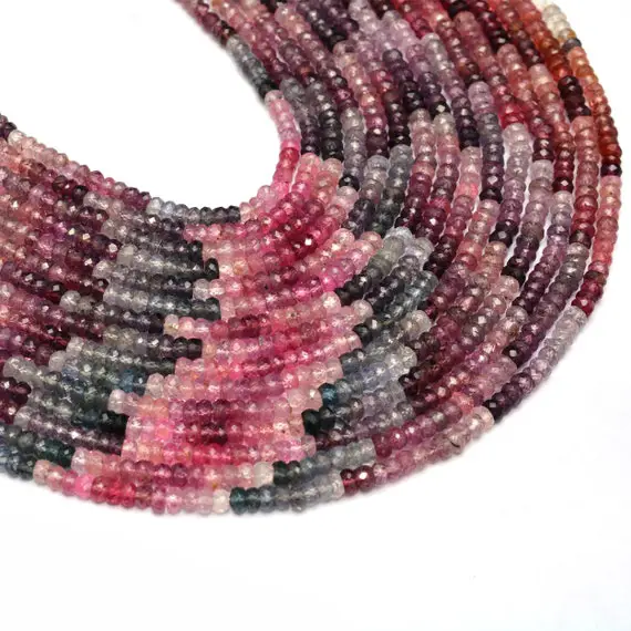 Aaa+ Multi Spinel Gemstone 4mm-5mm Rondelle Faceted Beads | 13inch Strand | Natural Spinel Precious Gemstone Rare Loose Beads For Jewelry