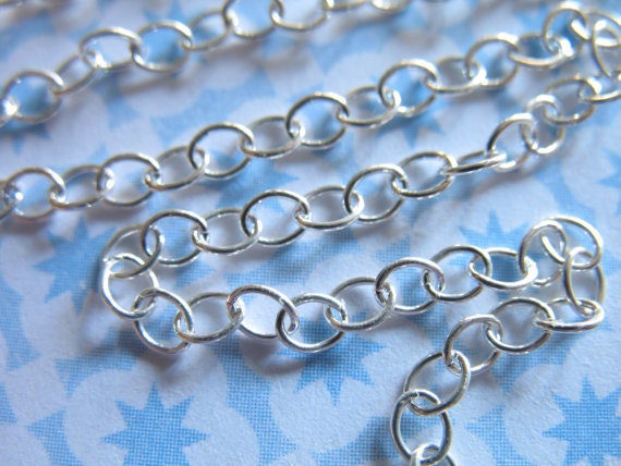 Sterling Silver Cable Chain By The Foot, 2.5-3mm