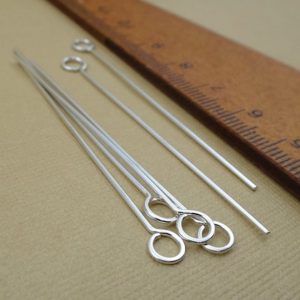 Shop Head Pins & Eye Pins! Sterling Silver Headpins – 2 inch Large Circle EyePins – 20ga Hammered Head pins – Handmade Eye Pins – DIY Fancy Head Pins | Shop jewelry making and beading supplies, tools & findings for DIY jewelry making and crafts. #jewelrymaking #diyjewelry #jewelrycrafts #jewelrysupplies #beading #affiliate #ad