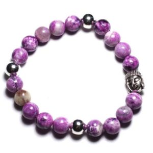 Gemstone – 8 mm Sugilite and Buddha bracelet | Natural genuine Gemstone bracelets. Buy crystal jewelry, handmade handcrafted artisan jewelry for women.  Unique handmade gift ideas. #jewelry #beadedbracelets #beadedjewelry #gift #shopping #handmadejewelry #fashion #style #product #bracelets #affiliate #ad