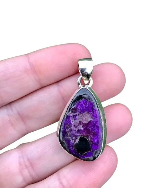 Sugilite Pendant - Sterling Silver Pendant - Sugilite Stone Necklace - Healing Crystals And Stones - Sugilite Jewelry - Sugilite Crystal 248