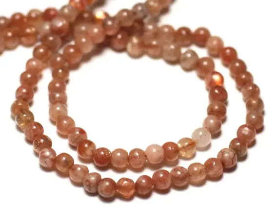Wire 33cm 105pc Approx - Stone Beads - Sunstone Balls 3-3.5mm