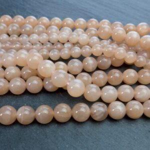 natural sunstone gemstone beads – peach sunstone round beads – smooth round precious stone  -4mm 6mm 8mm 10mm sunstone beads -15inch | Natural genuine round Sunstone beads for beading and jewelry making.  #jewelry #beads #beadedjewelry #diyjewelry #jewelrymaking #beadstore #beading #affiliate #ad