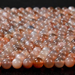 Shop Sunstone Round Beads! Natural Sunstone Gemstone Grade AA Round 5MM 6MM Loose Beads 15 inch Full Strand (D163) | Natural genuine round Sunstone beads for beading and jewelry making.  #jewelry #beads #beadedjewelry #diyjewelry #jewelrymaking #beadstore #beading #affiliate #ad