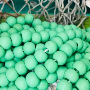 Shop Beads With Large Holes! SUPPLY:  50pc Green SeaGlass Crow Roller Beads – Macrame Beads – Large Hole Beads /Glass Beads . {P2-1573#2063} | Shop jewelry making and beading supplies, tools & findings for DIY jewelry making and crafts. #jewelrymaking #diyjewelry #jewelrycrafts #jewelrysupplies #beading #affiliate #ad