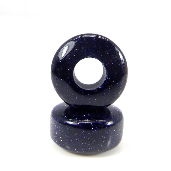 Synthetic Blue Sunstone 14 X 8 X 5 Mm Rondelle Smooth Loose Gemstone Universal Hole Fine Bead Handmade Large Hole Beads For Jewelry Bracelet