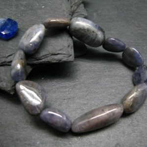 Shop Tanzanite Bracelets! Tanzanite Genuine Bracelet ~ 7 Inches  ~ Large Tumbled Beads | Natural genuine Tanzanite bracelets. Buy crystal jewelry, handmade handcrafted artisan jewelry for women.  Unique handmade gift ideas. #jewelry #beadedbracelets #beadedjewelry #gift #shopping #handmadejewelry #fashion #style #product #bracelets #affiliate #ad