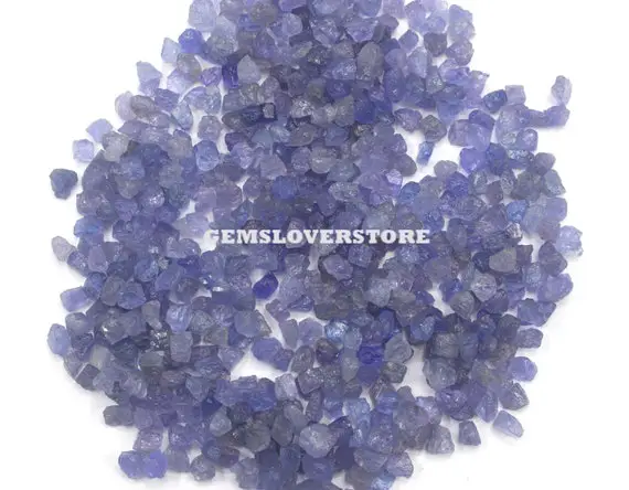 50 Pieces Blue Tanzanite 2-4 Mm Raw, Genuine Natural Tanzanite Gemstone Rough, Loose Gemstone Rough December Birthstone Rough Tanzanite Raw