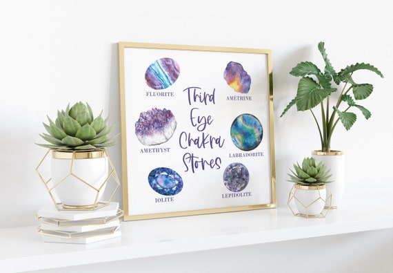 Third Eye Chakra Stones Chart | This Printable Poster Shows Several Crystals That Can Be Used To Work With Your Third Eye Chakra. Third Eye Chakra Stones Chart | This Printable Poster Shows Several Crystals That Can Be Used To Work With Your Third Eye Chakra.