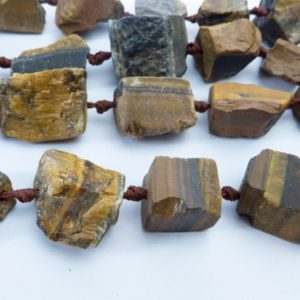 brown tigers eye raw nugget beads – natural tigers eye chunky rough beads – free form uncut gemstone beads – raw beads supplies -15inch | Natural genuine chip Gemstone beads for beading and jewelry making.  #jewelry #beads #beadedjewelry #diyjewelry #jewelrymaking #beadstore #beading #affiliate #ad