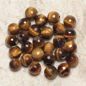 Shop Tiger Eye Faceted Beads! 2pc – Perles de Pierre Perçage 2.5mm – Oeil de Tigre Facetté 8mm  4558550027252 | Natural genuine faceted Tiger Eye beads for beading and jewelry making.  #jewelry #beads #beadedjewelry #diyjewelry #jewelrymaking #beadstore #beading #affiliate #ad