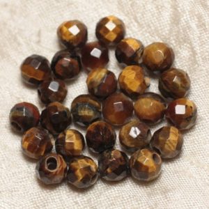Shop Tiger Eye Faceted Beads! 2PC – stone 2.5 mm hole beads – 8 mm 4558550027061 faceted Tiger eye | Natural genuine faceted Tiger Eye beads for beading and jewelry making.  #jewelry #beads #beadedjewelry #diyjewelry #jewelrymaking #beadstore #beading #affiliate #ad