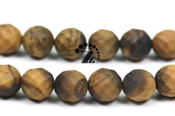 Yellow Tiger Eye,15" Full Strand Natural Yellow Tiger Eye Beads,matte 64 Faceted Round Beads,faceted Tiger Eye, Healing Stone,8mm