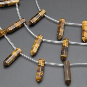 Shop Tiger Eye Necklaces! Natural Tiger Eyes Faceted Point Beads,For Necklace Beads,For Jewelry Point Beads,Top Drilled Point Beads,8X12MM Gemstone Point DIY Beads. | Natural genuine Tiger Eye necklaces. Buy crystal jewelry, handmade handcrafted artisan jewelry for women.  Unique handmade gift ideas. #jewelry #beadednecklaces #beadedjewelry #gift #shopping #handmadejewelry #fashion #style #product #necklaces #affiliate #ad