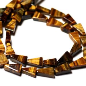 Shop Tiger Eye Bead Shapes! Fil 33cm 32pc env – Perles de Pierre – Oeil de Tigre Triangles 8-11mm – 8741140013179 | Natural genuine other-shape Tiger Eye beads for beading and jewelry making.  #jewelry #beads #beadedjewelry #diyjewelry #jewelrymaking #beadstore #beading #affiliate #ad