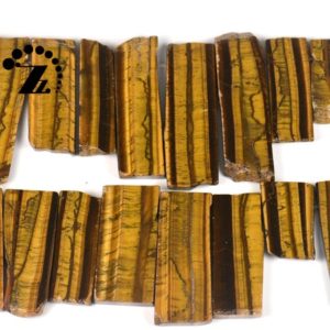 Shop Tiger Eye Bead Shapes! Yellow Tiger Eye, Smooth Slab Slice, point bead, slab bead, stick bead, top drilled beads,13-19×29-57mm,10 pcs | Natural genuine other-shape Tiger Eye beads for beading and jewelry making.  #jewelry #beads #beadedjewelry #diyjewelry #jewelrymaking #beadstore #beading #affiliate #ad