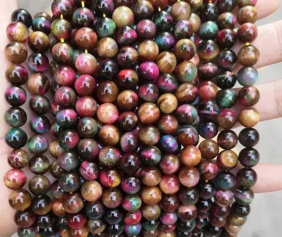 Natural Aaaa Starry Tigereye Smooth Round Beads,4mm 6mm 8mm 10mm 12mm 14mm Star Sky Tigereye Beads Wholesale Supply,one Strand 15"
