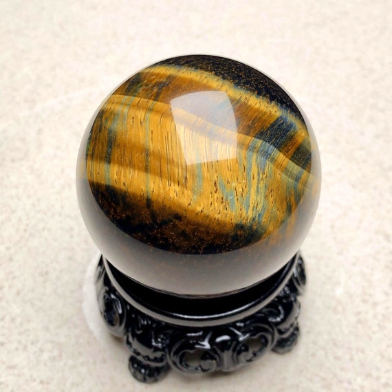 1.81"natural Yellow Blue Tiger's Eye Small Sphere,charming Solid Crystal Ball, Flashy Gems Sphere,boutique Ball,valentine Crystal Ball Gift