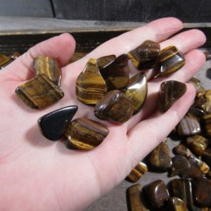 Shop Tiger Eye Stones & Crystals! Tiger's Eye 0.5 inch + Tumbled Stone T479 | Natural genuine stones & crystals in various shapes & sizes. Buy raw cut, tumbled, or polished gemstones for making jewelry or crystal healing energy vibration raising reiki stones. #crystals #gemstones #crystalhealing #crystalsandgemstones #energyhealing #affiliate #ad