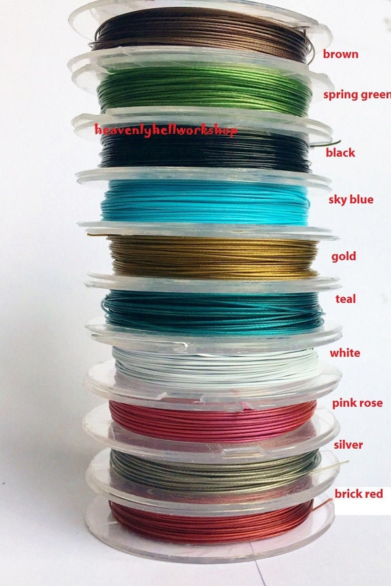 Tiger Tail Beading Wire: 0.38mm Nylon Coated Jewelry Wire, 28 Gauge