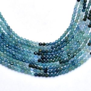 Shop Faceted Gemstone Beads! Natural Blue Indicolite Tourmaline 2mm-3mm Micro Faceted Rondelle Beads | 13inch Strand | AAA+ Blue Tourmaline Semi Precious Gemstone Beads | Natural genuine faceted Gemstone beads for beading and jewelry making.  #jewelry #beads #beadedjewelry #diyjewelry #jewelrymaking #beadstore #beading #affiliate #ad