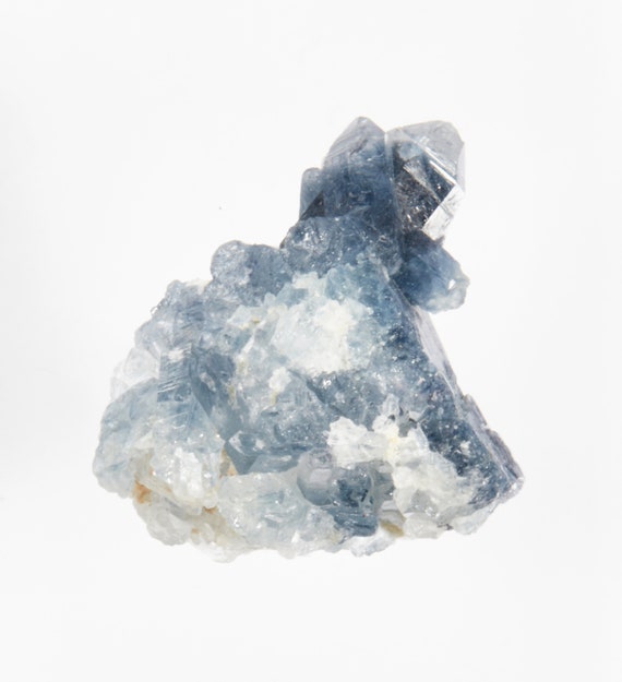 Raw Blue Tourmaline Quartz Crystal - Blue Tourmaline In Quartz - Raw Blue Tourmaline Crystal - Tourmaline Specimen - Indicolite Quartz - #5