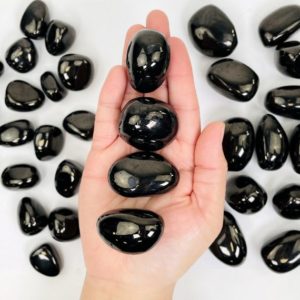 Shop Tumbled Jet Crystals & Pocket Stones! Tumbled Jet stone – Medium Stone – Choose 1, 5, or 10 pcs – (UOOAK-S6-06) | Natural genuine stones & crystals in various shapes & sizes. Buy raw cut, tumbled, or polished gemstones for making jewelry or crystal healing energy vibration raising reiki stones. #crystals #gemstones #crystalhealing #crystalsandgemstones #energyhealing #affiliate #ad